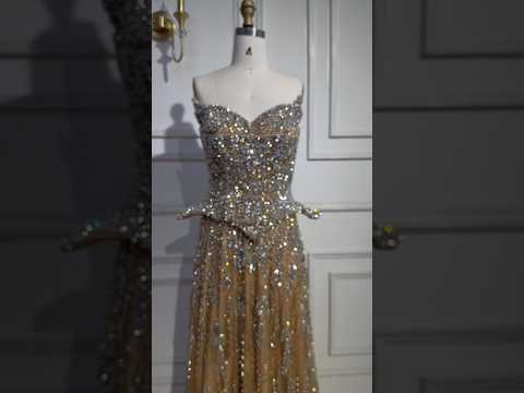 Luxury Kosovo Crystal A-Line Two Piece Evening Dress LA73209