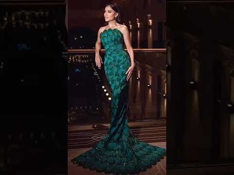 Luxury Arabic Designer Elegant Green Mermaid Evening Dress LA73117