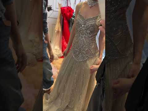 Luxury Turquoise Arabic Mermaid Beaded Evening Dress LA73189B