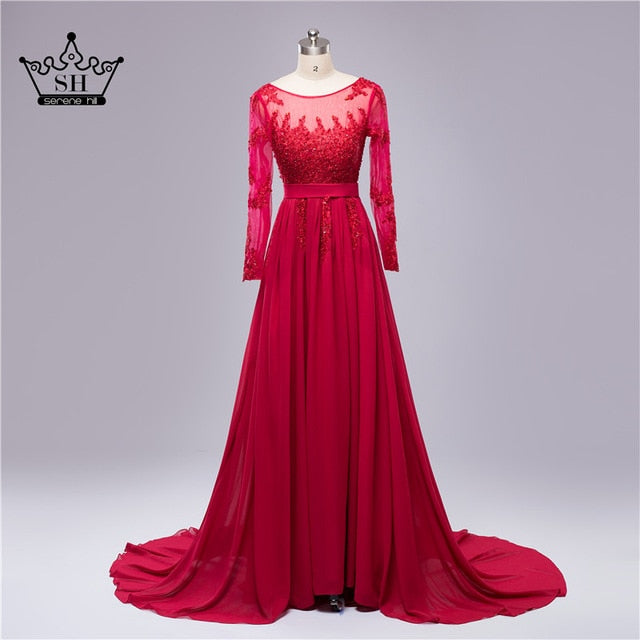 On Sale No Return No Refund Gray Beading Crystal Formal Long Sleeve Evening Dress HA2097 - SERENE  HILL