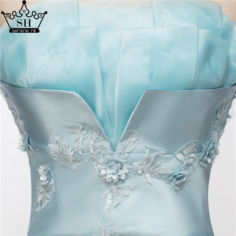 On Sale No Return No Refund Newest Short Evening Dresses Sexy Applique Satin Formal Evening Party Serene Hill HA2076 - SERENE HILL
