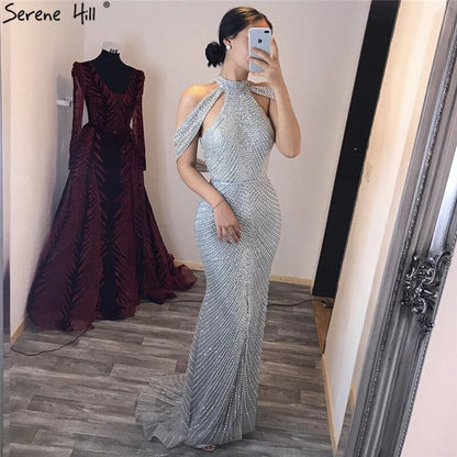 On Sale no return no refund2025 Fashion New Mermaid Evening Dresses Luxury Beading Sequined Sleeveless Formal Evening Gowns Real Photo LA6557 - SERENE HILL