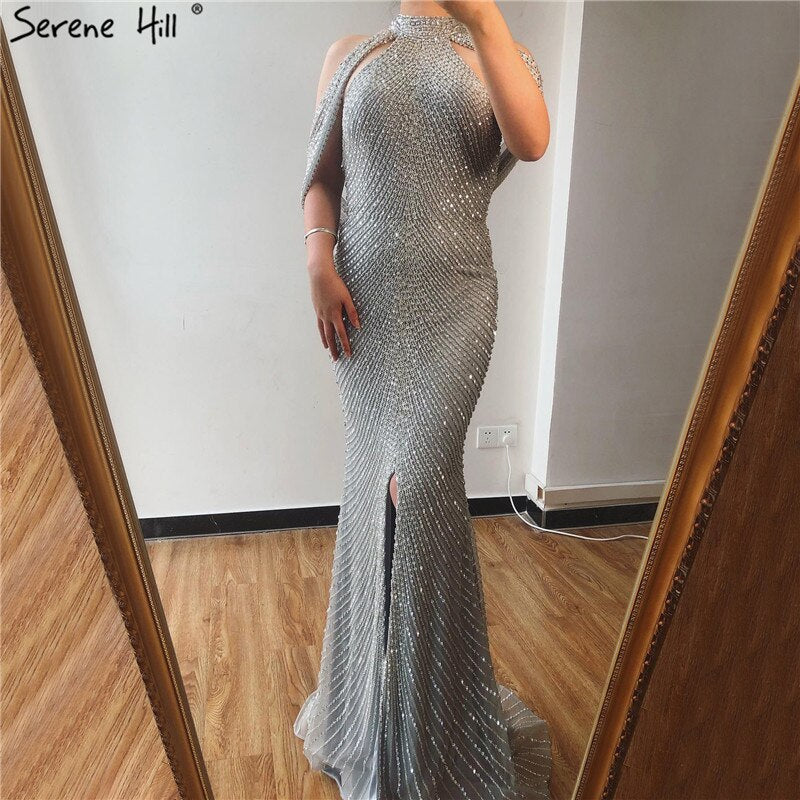 On Sale no return no refund2025 Fashion New Mermaid Evening Dresses Luxury Beading Sequined Sleeveless Formal Evening Gowns Real Photo LA6557 - SERENE HILL