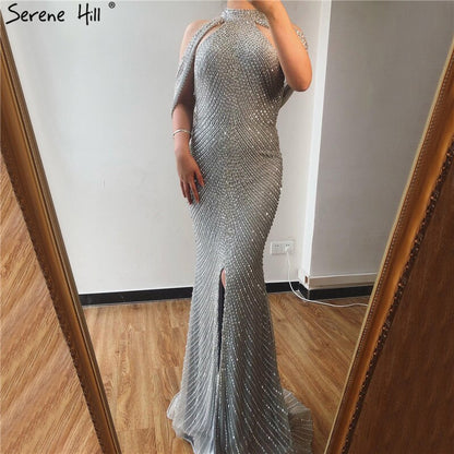 On Sale no return no refund2025 Fashion New Mermaid Evening Dresses Luxury Beading Sequined Sleeveless Formal Evening Gowns Real Photo LA6557 - SERENE HILL