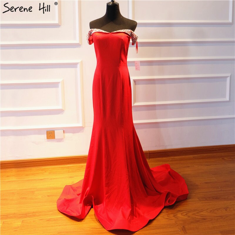 On Sale No Return No Refund 2025 Mermaid Elegant Fashion New Evening Dresses Off Shoulder Sexy Simple Formal Evening Gowns Serene Hill LA6510 - SERENE HILL