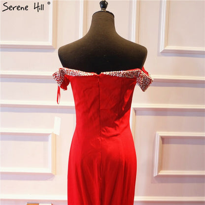 On Sale No Return No Refund 2025 Mermaid Elegant Fashion New Evening Dresses Off Shoulder Sexy Simple Formal Evening Gowns Serene Hill LA6510 - SERENE HILL