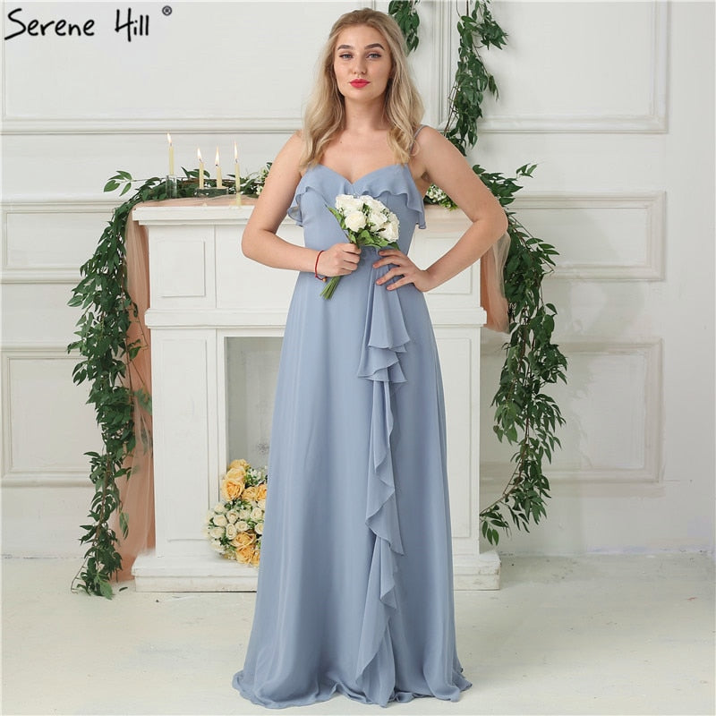 On Sale no return no refundSale 2025 Mint Sleeveless Pleat Sexy Bridesmaid Dresses Chiffon Sleeveless Simple Bride Gowns Real Photo HA2181 - SERENE HILL