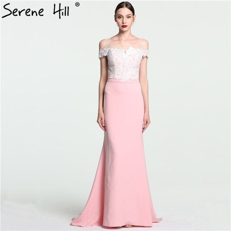On Sale no return no refundSale 2025 Off Shoulder Fashion Mermaid Evening Gowns Sleeveless Sexy Elegant Chiffon Evening Dress Serene Hill LA6115 - SERENE HILL