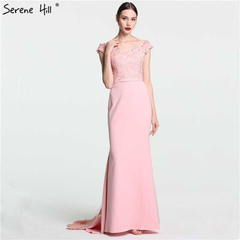 On Sale no return no refundSale 2025 Off Shoulder Fashion Mermaid Evening Gowns Sleeveless Sexy Elegant Chiffon Evening Dress Serene Hill LA6115 - SERENE HILL