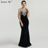 On Sale no return no refundSale 2025 Sleeveless Beading Tassel Mermaid Evening Dresses New Red Velour Sexy Elegant Evening Gowns Serene Hill LA6586 - SERENE HILL