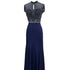Sale Black High Neck Satin Mermaid Evening Dresses 2025 Beading Crystal Short Sleeves Sexy Evening Gowns Serene Hill LA70162 - SERENE HILL