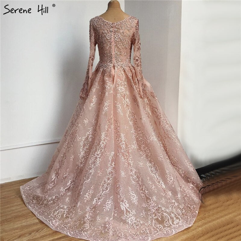 Blue Muslim Beading Mermaid Lace Crystal Design Evening Dresses 2025 Dubai Luxury Plush Size Evening Gowns Serene Hill LA70424 - SERENE HILL