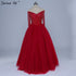 On Sale No Return No Refund Boat Neck Beading Sequined Tulle Evening Dresses Wine Red Sexy Bridal Evening Gown Robe De Soiree 2025 Real Photo LA6393 - SERENE HILL