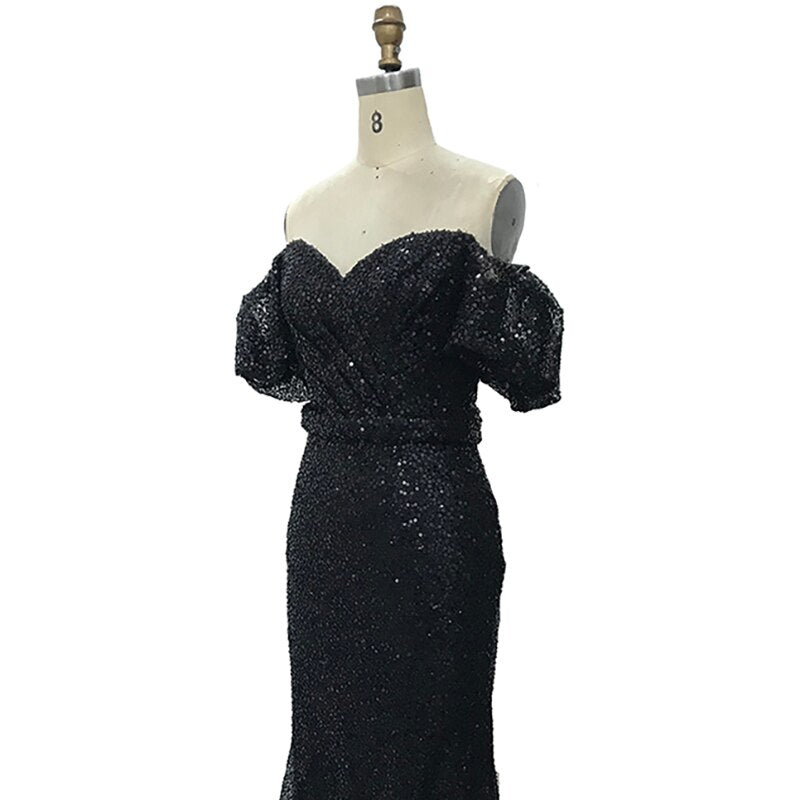 Champagne Short Sleeves Sexy Elegant Cocktail Dress Mermaid Split Cocktail Party Gowns 2025 Serene Hill LA70736S - SERENE HILL