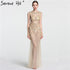 On Sale no return no refundSale Champagne Transparent Sexy Mermaid Evening Dress Sleeveless Sequined Tulle Evening Gowns 2025 Serene Hill LA6156 - SERENE HILL