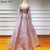 Dubai Blue Muslim Lace Beading Luxury Evening Dresses 2025 Long Plus Size Dress Evening Gowns LA60899 For Women - SERENE HILL