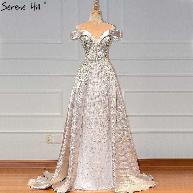 On Sale no return no refundSale Dubai Ivory Sweetheart Crystal Sexy Evening Dresses 2025 Dubai Design Sleeveless Luxury Evening Gowns LA60925 - SERENE HILL