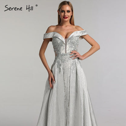 On Sale no return no refundSale Dubai Ivory Sweetheart Crystal Sexy Evening Dresses 2025 Dubai Design Sleeveless Luxury Evening Gowns LA60925 - SERENE HILL