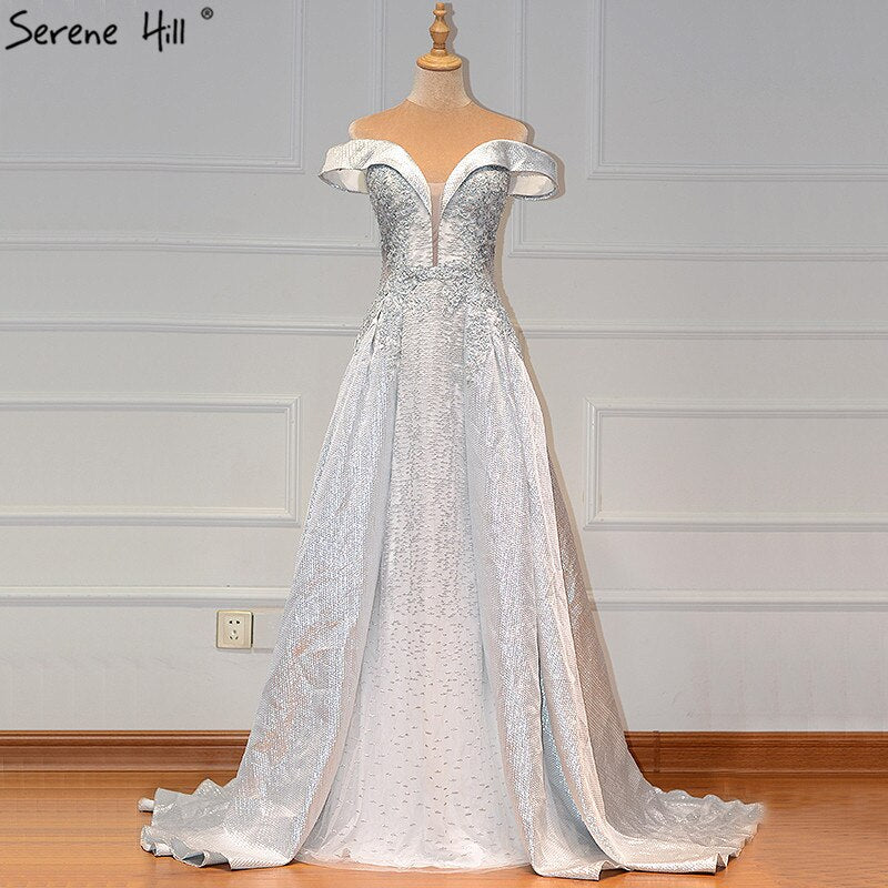 On Sale no return no refundSale Dubai Ivory Sweetheart Crystal Sexy Evening Dresses 2025 Dubai Design Sleeveless Luxury Evening Gowns LA60925 - SERENE HILL