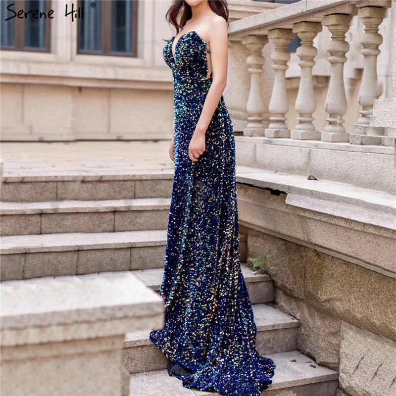On Sale no return no refundSale Dubai Luxury Sequins Sparkle Sexy Evening Dresses 2025 Sweetheart A-Line With Train Evening Gowns Serene Hill LA70273 - SERENE HILL