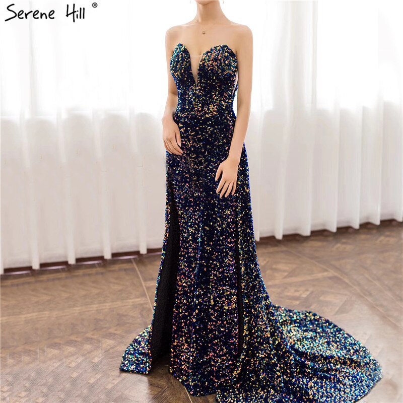On Sale no return no refundSale Dubai Luxury Sequins Sparkle Sexy Evening Dresses 2025 Sweetheart A-Line With Train Evening Gowns Serene Hill LA70273 - SERENE HILL