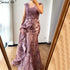 Dubai Pink Mermaid Sleeveless Evening Dresses High-end O-Neck Beading Lace Party Gowns Serene Hill 2025 LA70669 - SERENE HILL