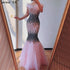 Dubai Pink Sexy Mermaid Evening Dresses Design Luxury Crystal Feathers Sleeveless Formal Gowns 2025 Serene Hill LA70242 - SERENE HILL