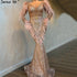 On Sale No Return No Refund Sale Dubai Rose Gold Mermaid Sexy Evening Dresses 2025 Luxury Feathers Beading Sparkle Formal Dress Serene Hill LA60902 - SERENE HILL