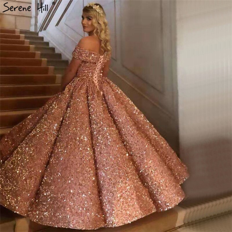 Dubai Sweetheart Sexy Green Luxury Wedding Dresses 2025 Sequined Off Shoulder Bridal Gowns Serene Hill HM66991 Custom Made - SERENE HILL