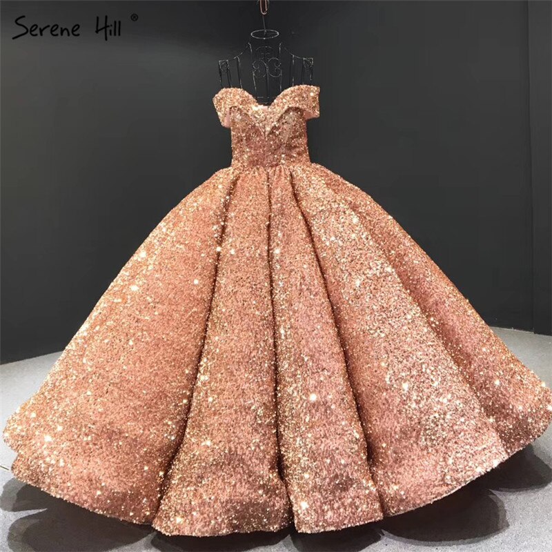 Dubai Sweetheart Sexy Green Luxury Wedding Dresses 2025 Sequined Off Shoulder Bridal Gowns Serene Hill HM66991 Custom Made - SERENE HILL