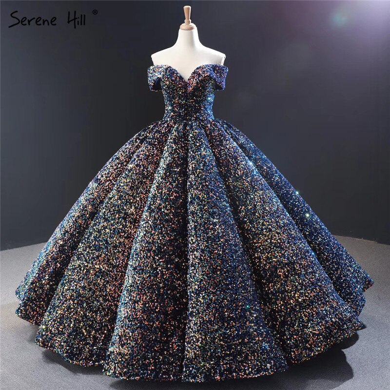 Dubai Sweetheart Sexy Green Luxury Wedding Dresses 2025 Sequined Off Shoulder Bridal Gowns Serene Hill HM66991 Custom Made - SERENE HILL