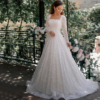 Dubai White A-Line Sexy Luxury Evening Dresses 2025 Beading Long Sleeve Sexy Formal Dress Serene Hill LA70271 - SERENE HILL