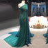 Dubai green One Shoulder Luxury Evening Dresses Mermaid Beading Suiqns Sparkle Formal Dress 2025 Serene Hill LA70515 - SERENE HILL