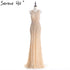 On Sale no return no refundSale Fashion Halter Gold Evening Party Dress Real Photos Nude Tulle Diamond Party Occasion 2025 Formal Long Evening Dress LA6008 - SERENE HILL