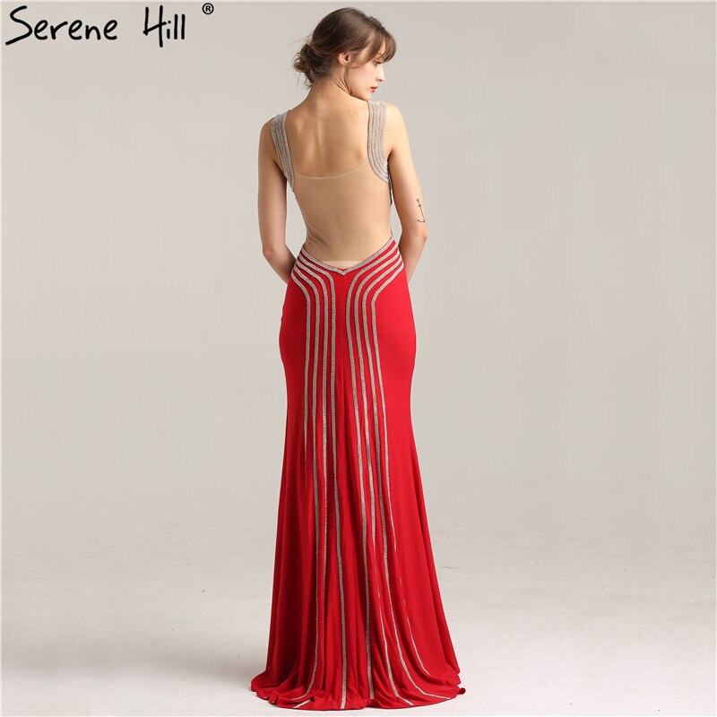 Sale Fashion Sexy Sleeveless Mermaid Bridal Dress V-Neck Crystal Elegant Formal Evening Gown 2025 Real Photo LA6263 - SERENE HILL