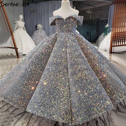 Flower Girl Dressrs Children Pageant Ballgown Girl Wedding Paillette Clothes For Children Piano Performance Vestido HTA0047 - SERENE HILL