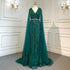 Gold Arabic Cape Sleeves Beaded Evening Dresses Gowns 2025 Mermaid Elegant Luxury For Women Party Serene Hill LA71496 - SERENE HILL