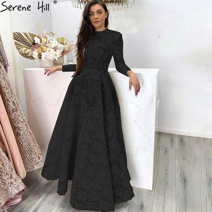 Gold High Neck Luxury Asymmetrical Evening Dresses 2025 Cap Sleeve Lace Beading Evening Gowns Serene Hill LA70227 - SERENE HILL