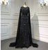Gold Luxury Arabic Cape Sleeves Evening Dresses Gowns 2025 Beaded Mermaid For Women Party Serene Hill LA71620 - SERENE HILL