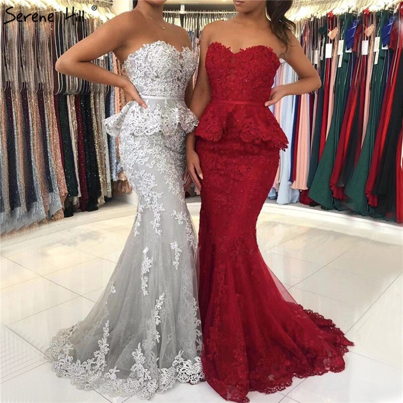 On Sale no return no refundSale Grey Fake Two Pieces Mermaid Evening Dresses 2025 Sleeveless Sexy Lace Evening Gowns Long Serene Hill LA70247 - SERENE HILL