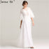 On Sale No Return No Refund Sale Half Sleeve Dream Feather Tassel Evening Dresses 2025 White Pearls Fashion Sexy Formal Evening Gowns LA6225 - SERENE HILL