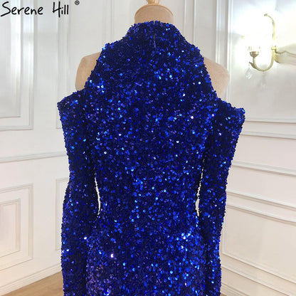 Long Royal Blue Prom Dress Sparkly Glitter Sequin Sexy Top African Girl Mermaid Prom Dresses 2025 New Arrival LA70453 - SERENE HILL