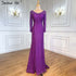 On Sale No Return No Refund Long Sleeve Wine Red Pearls Mermaid Evening Dresses 2025 Fashion Luxury Evening Gown Real Photo Dubai LA6428 - SERENE HILL