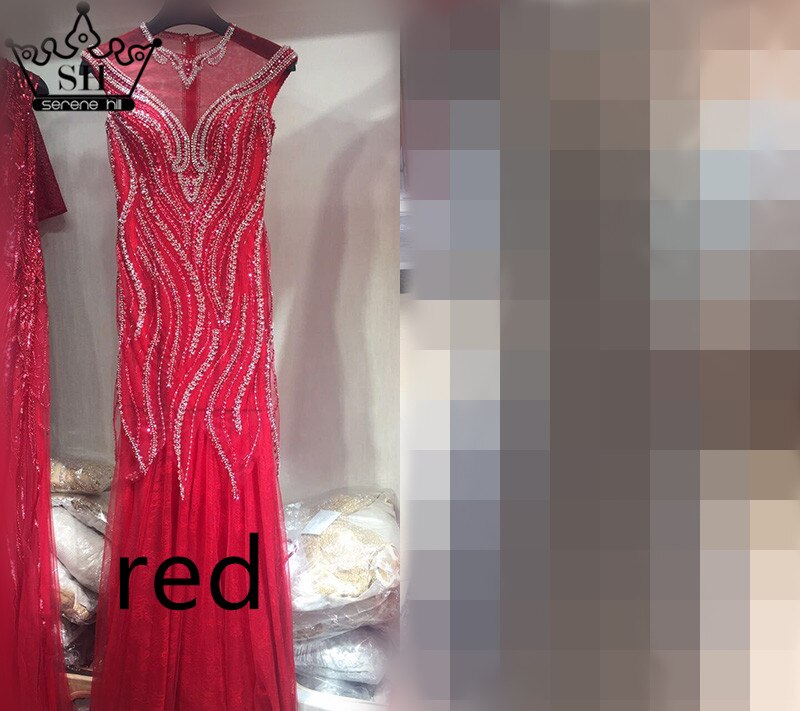 Sale Luxury Sexy Mermaid Newest Evening Dresses Long Crystal Beading Tulle 2025 Robe De Soiree Serene Hill LA6077 - SERENE HILL