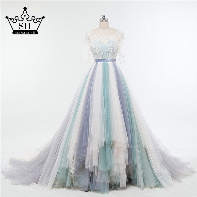 On Sale No Return No Refund Mixed color beading backless wedding dresses sexy women girl bridal dress gown 2025 Real Photo HA2054 - SERENE HILL