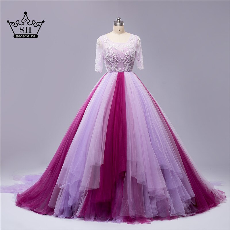 On Sale No Return No Refund Mixed color beading backless wedding dresses sexy women girl bridal dress gown 2025 Real Photo HA2054 - SERENE HILL