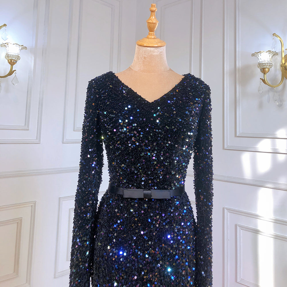 Moslim Black Sequin Mermaid Avond Jurken 2025 Elegante Sparkle Luxe Voor Vrouwen Party Serene Hill LA71486 - SERENE HILL
