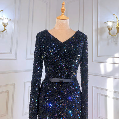 Moslim Black Sequin Mermaid Avond Jurken 2025 Elegante Sparkle Luxe Voor Vrouwen Party Serene Hill LA71486 - SERENE HILL