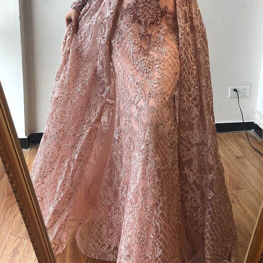 On Sale no return no refundSale Muslim Black Crystal Long Sleeves Evening Dresses 2025 Mermaid Luxury High-end Evening Gowns Plus Size LA70419 - SERENE HILL