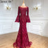 Muslim Navy Blue Mermaid Elegant Evening Dresses Gowns 2025 Flare Sleeve Luxury For Women Party Serene Hill LA71417 - SERENE HILL